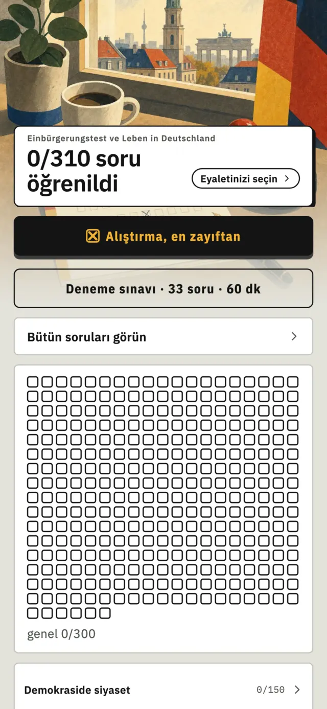Vatandaşlık sınavı, eksiksiz ve ücretsiz