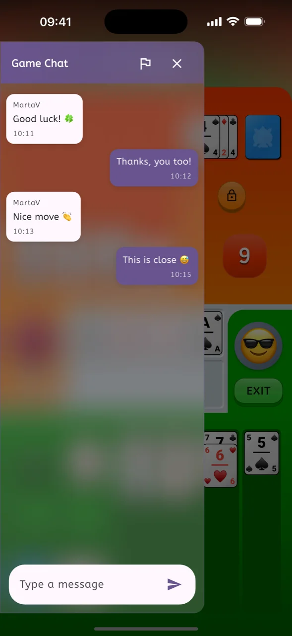Live chat open on top of a SoliDuel match